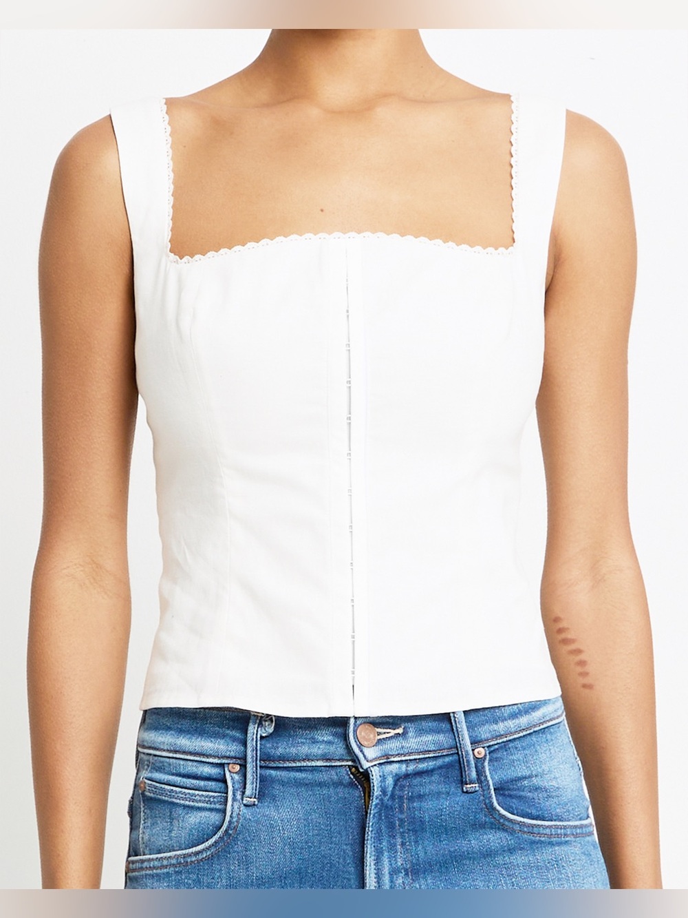 NWT Kourt Halley Top size 8 Linen white Few Moda Corset tank